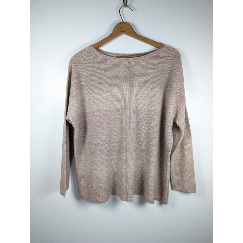 J.‎ Jill Oversized Sweater Large PETITE Ombre Marbled Neutral Minimalist Chunky